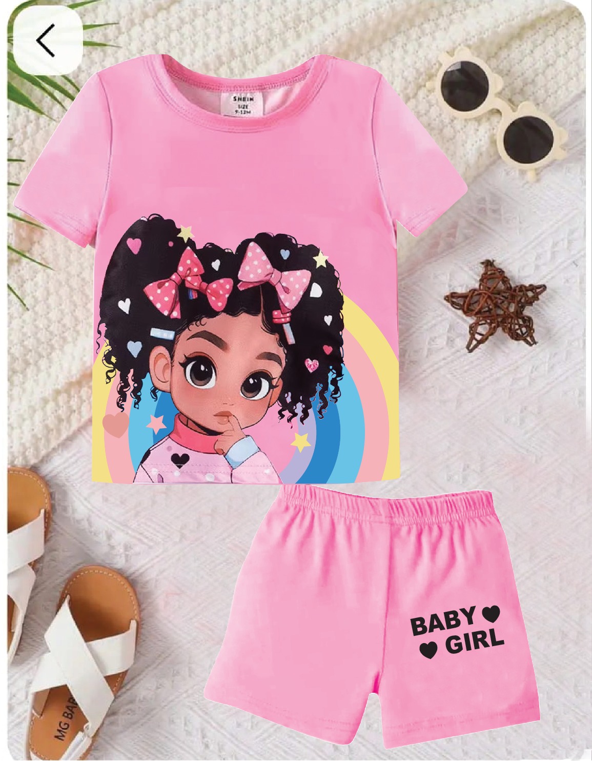 রেইনবো গার্ল কটন সেট