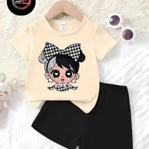 চেক বো গার্ল কটন সেট