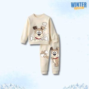 Cute Dogy Full Sleeve T-shirt Set